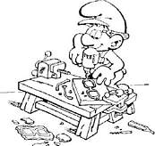 coloriage schtroumpf bricoleur